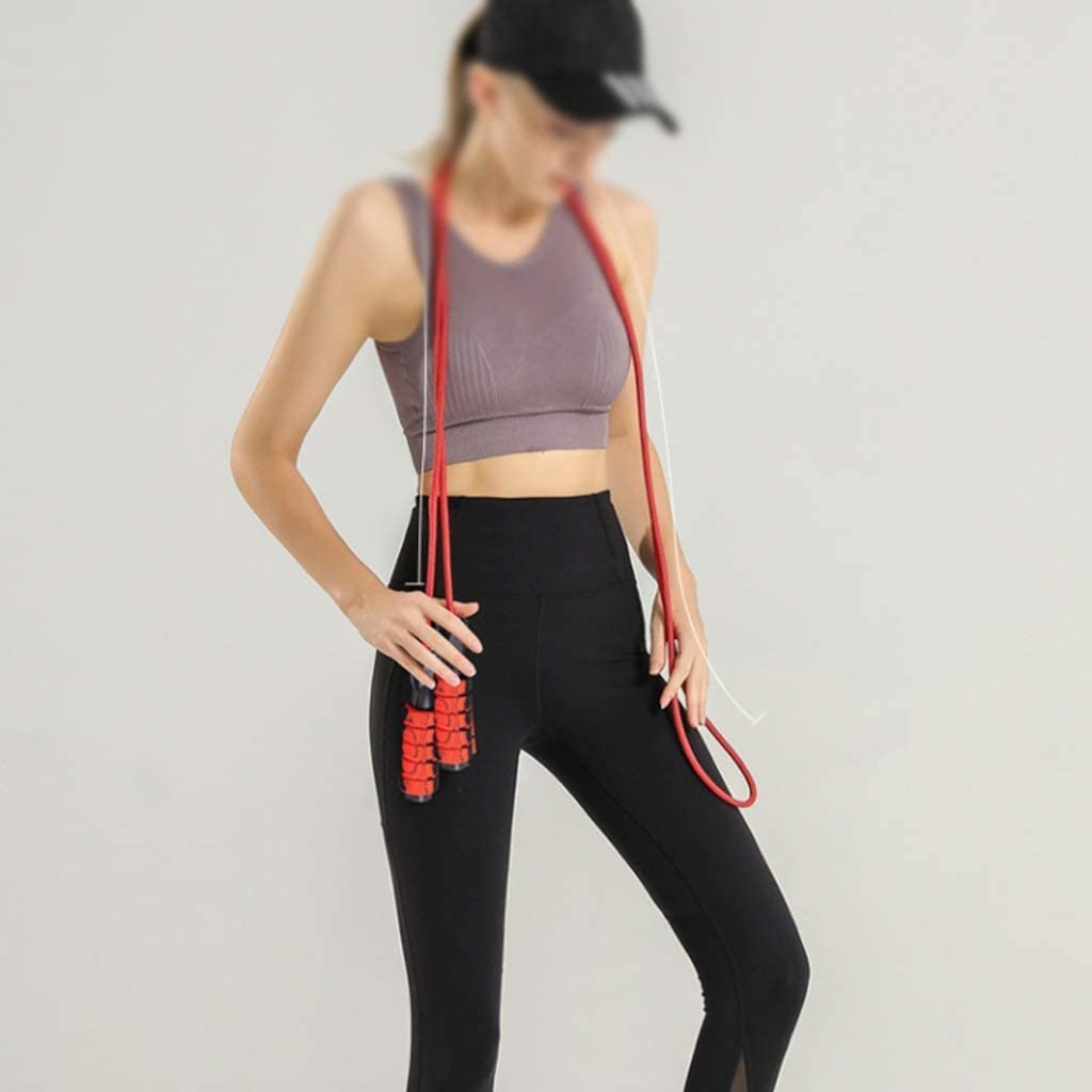 Skakanka Skakanki Szybka Skakanka Z Podwójnym Łożyskiem, Nośna Bez Plątaniny, Bawełniana Lina Z Nylonu Regulowana Skakanka Skakania na Skakance (Color : Grey, Size : 280cm)