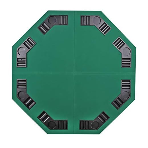 Saturnpower Portable Foldable Poker Table Set 48" Folding Octagon 8 Player Poker Table Top with Cup Holders Carrying Case for Family Game, Blackjack, Casino