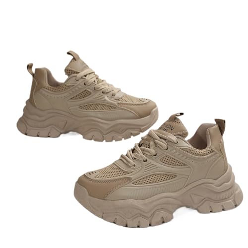 Women's Mesh Chunky Sneakers, Breathable Low Top Running Sports Shoes, Casual Outdoor Walking Trainers