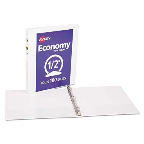 Image of Economy Reference View Binder, 1 /2in Capacity [Set of 3] Color: White