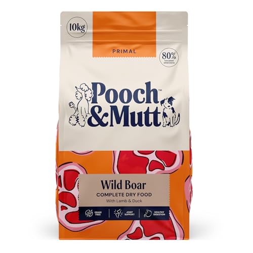 Pooch & Mutt - Getreidefreies Primal Hundetrockenfutter mit hohem Proteingehalt, Wildschwein-Geschmack, 10 kg
