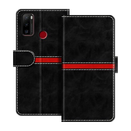 ESACMOT ���U�[�E�H���b�g�P�[�X Ulefone Note 10 �Ƃ̌݊������� ���X�g���C�v�f�U�C�� �J�[�h���[�t�� �}�O�l�b�g���蒠�^�J�o�[ (�u���b�N)