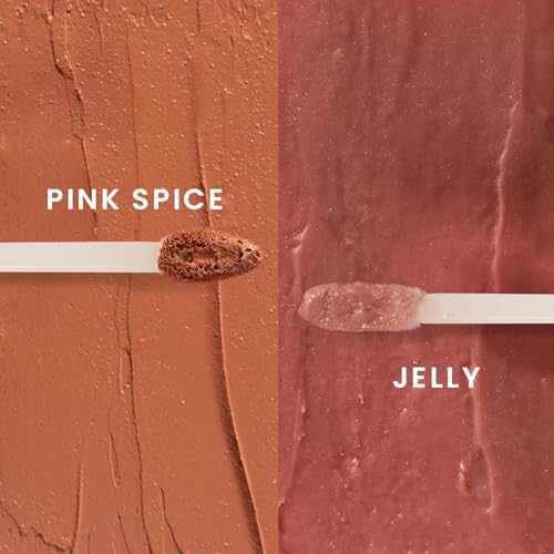 Image of Double Dip | Pink Spice & Jelly | Warm Rosy Pink Matte Lipstick (2ml) Plus Candy Gloss Finish Lip Topper (2ml) | Perfect Balance of Color & Shine