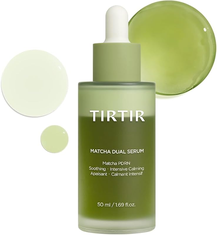 TIRTIR Matcha Dual PDRN Serum | Irritated Red Skin Relief & Glass Skin Glow with 20,000ppm Vegan Matcha PDRN, 5% Niacinamide, Hydrating Non-Sticky Korean Face Serum for Sensitive & Acne-Prone Skin