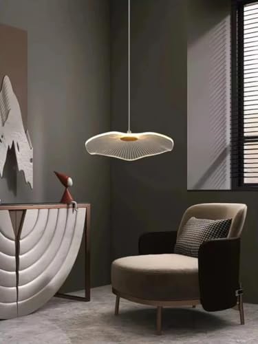 Image of Crystal Wave Pendant Light | Modern Acrylic Chandelier with Antique Gold Finish | Elegant Wave Design Hanging Light for Living Room, Bedroom, Dining Room & Hall, Restaurants Ceiling Lamp