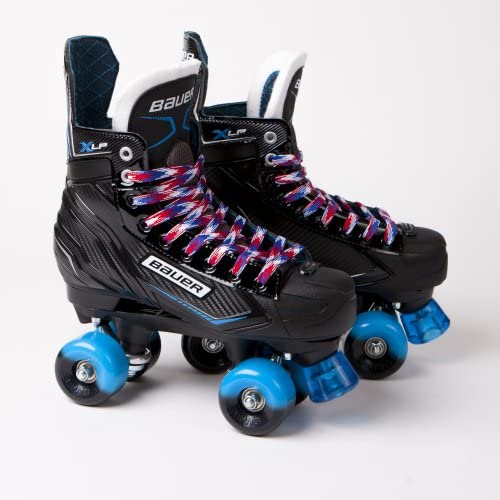 Bauer X-LP Quad Roller Skates - Blue/Black Sims Street Snake Wheels - By Oli's