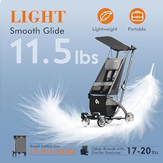 Beberoad R1 Auto-Fold Travel Stroller for Airplane, Ultra Compact Stroller Pushchair Buggy for Babies, Kids, Toddlers Over 6 Months, Lightweight Baby Pram Trolley Cabin Approved, Only 11.5 lbs, Grey