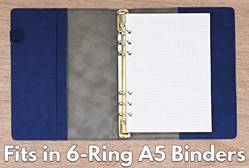 Image of A5 Dot Grid Paper, Extra Thick, 6-Hole Punched, 200 Sheets (400 Pages), 120 GSM