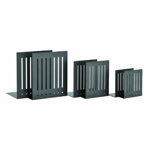 MMF Industries STEELMASTER Heavy Duty 10-Inch Steel Bookends, 1 Pair, Black (241100004)