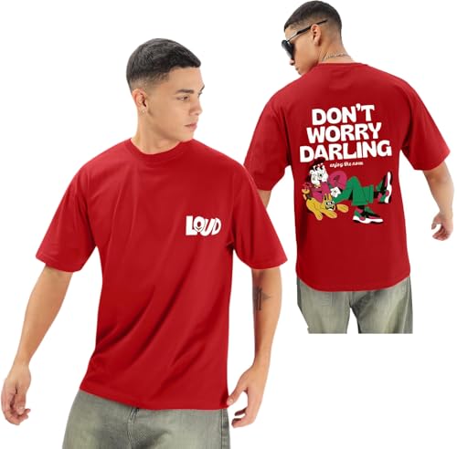 Image of Men's Printed Round Neck Oversized Longline Drop Shoulder T-Shirt | Loose Fit Drop Shoulder | Soft Breathable Summer T-Shirt Trendy Everyday Wear | Back Printed T-Shirt