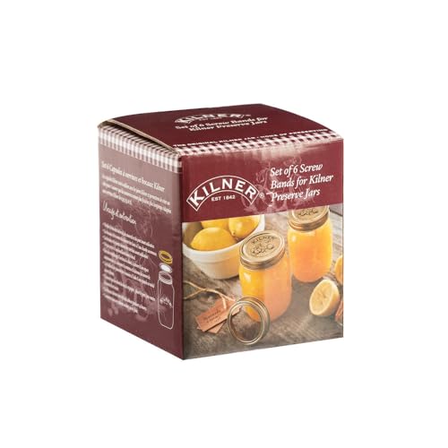 Image of Kilner Premium 6 Pcs Replacement Metal Screw Bands - 7.2 cms Each for 0.25 L, 0.5 L and 1 L Kilner Preserve Glass Jars