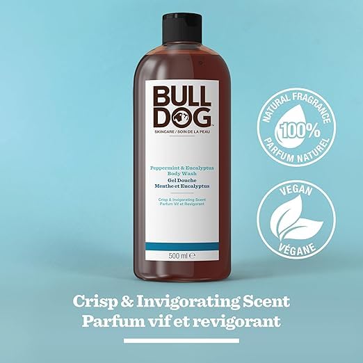 BULLDOG Gel Douche Menthe/Eucalyptus, 500 ml (Lot de 1)