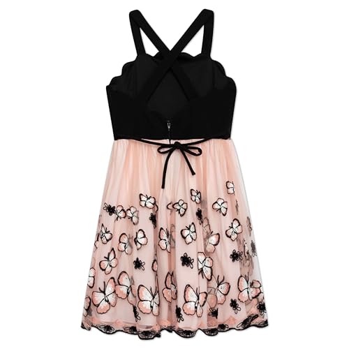 Speechless Girls' Sleeveless Scallop Neck Butterfly Embroidered Party Dress2