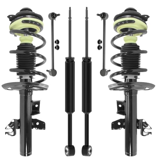 Image of Detroit Axle - AWD 2.4L Struts Shocks Kit for 2016 2017 Chrylser 200, 2 Front Struts with Coil Spring 2 Front Sway Bar Links 2 Rear Shock Absorbers Replacement Suspension