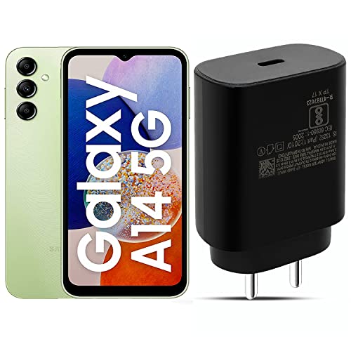Image of Hoerrye Original 25W A14 5G Charger Adapter Compatible For Samsung Galaxy A14 5G Cellular Phone Usb-C Super Fast Travel Charging Adaptive Quick Speed Adaptor [25 Watt] - Black