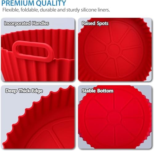 Image of Marve Airfryer Papers Disposable, 100PCS Non-Stick Parchment Paper, Air Fryer Liners for 5-8QT Air Fryer, Baking, Roasting Microwave (8 Inch Square) (Silicone Air Fryer)