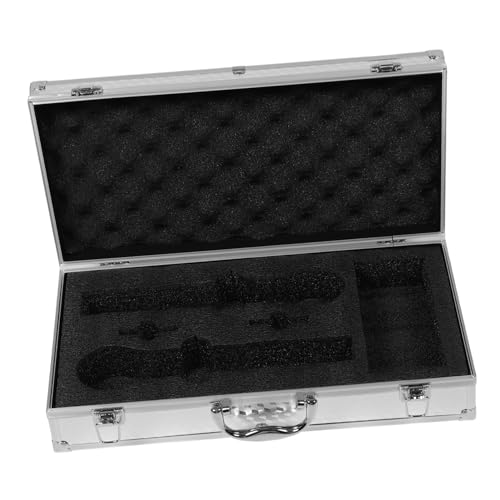 Ipetboom Portable Hard Storage Case for Two Handheld Microphones Aluminum Alloy Box with Shock Absorbing Foam Interior Ergonomic Handle for Ktv and Events