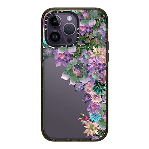CASETiFY Impact iPhone 14 Pro Max Case [4X Military Grade Drop Tested / 8.2ft Drop Protection] - My Succulent Garden by Monika Strigel - Glossy Black