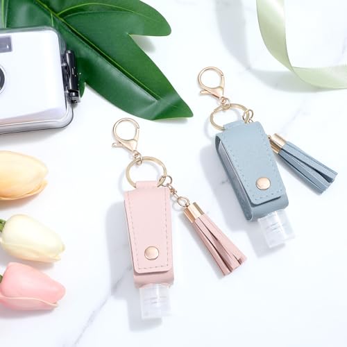 Portable Leather Hand Sanitizer Set with Clips - 2 Pack - Image 6