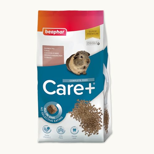 BEAPHAR – Care+ – Alimentation Super Premium extrudée pour Cochon d'Inde – Contient de la Vitamine C et 22% de Fibres – sans sucres ajoutés – Haute...
