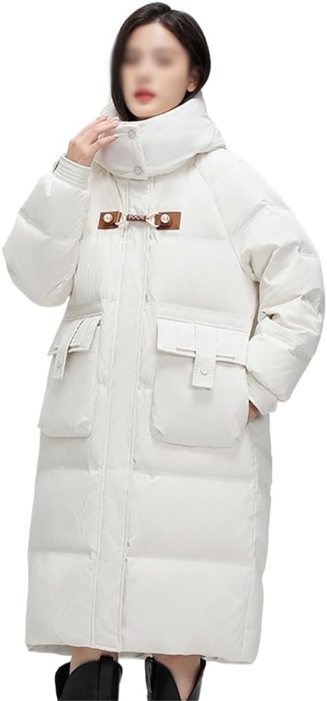 Medium-length Down Jacket Women's Long Hooded Removable Thickened Mother's Fall And Winter(D,Large)