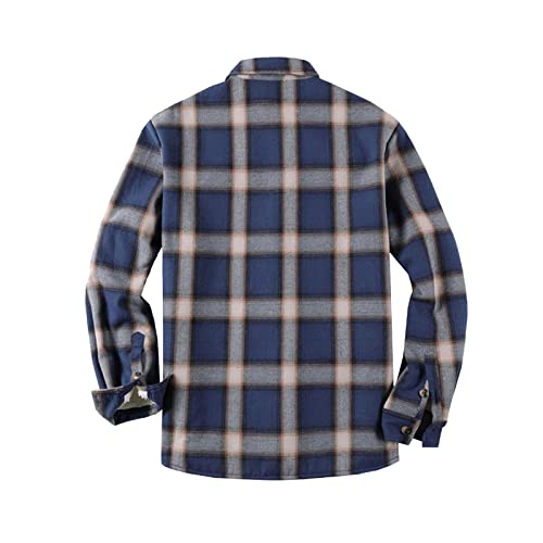 Herren Thermohemd mit Reißverschluss Flanelljacke Karo Jacke Kariert Flanellhemd Karohemd Fleece Gefüttert Winterjacke Gepolsterter Trachtenhemd Innenfutter Holzfällerhemd