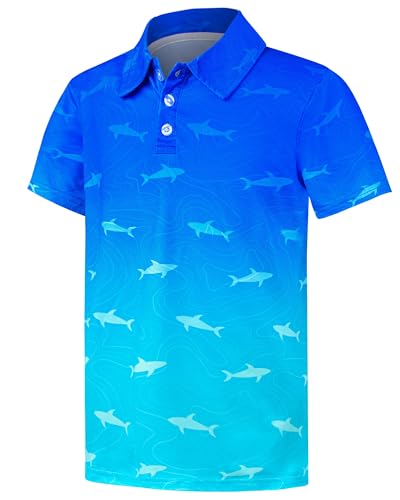 Boys Polo Shirt Golf Short Sleeve Hawaiian School Uniform Shirts for Boys Kids 5-14 Years