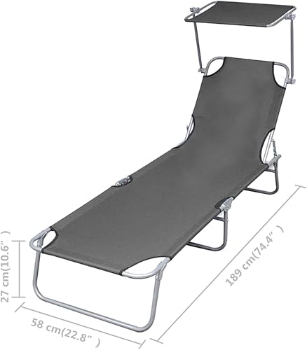 Miniatura 9 de vidaXL Tumbona plegable para jardín, playa, patio, sala de estar, cama plegable, silla de camping, sofá cama, estampado de hojas de acero y tela