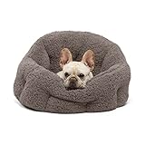Best Friends by Sheri OrthoComfort Deep Dish Cuddler Sherpa Cat and Dog Bed, Gray, Jumbo