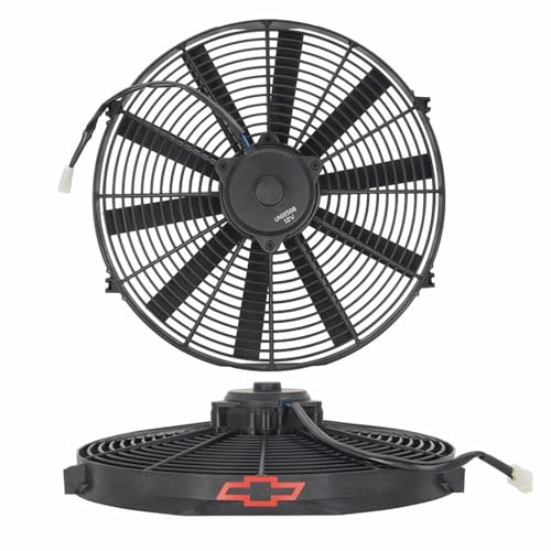 Image of Proform 141-646 16 inch 7 Amp 2,100 CFM Reversible Electric Fan Kit with Red Chevrolet Bowtie Logo
