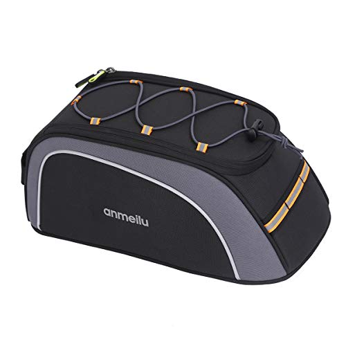 LOCALLION Bike Trunk Bag Bicycle Rack Bag 8L Bike Rear Seat Cargo Bag Bicycle Rack Trunk Panniers Bicycle Rear Rack Storage Luggage with Rain Cover