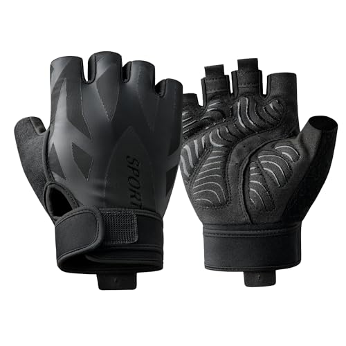 YIDATIKER Breathable Weight Lifting Gloves Full Palm Protection, Workout Gloves for Gym, Cycling, Exercise, Breathable, for Mens and Women(Black,L)