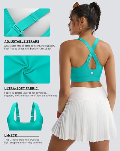 Image of RUNNING GIRL Adjustable Straps High Impact Sports Bra for Women,High Support Workout Sports Bras with Sewn in Pads
