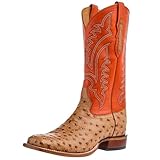 Tony Lama メンズ Terra ビンテージ フルクイルオーストリッチ 13インチ オレンジ トップブーツ, ビンテージ, 9.5