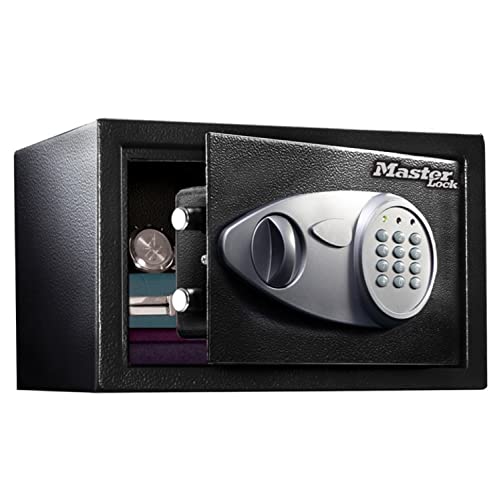 MASTER LOCK Coffre-fort [Medium] [Serrure Electronique] - X055ML - Idéal pour les bijoux, les appareils électroniques, documents A4 etc., Noir, 16 L