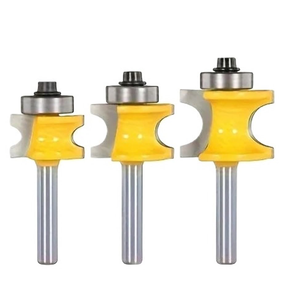 5 Pezzi Fresse Arrotondamento Bordo Con Cuscinetto, Albero 6.35Mm