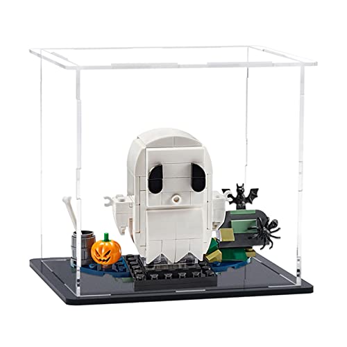 Clear Acrylic Display Case,Self-assembly Display box with black acrylic base,Countertop Box Cube Organizer Stand Riser Dustproof Protection Showcase for Figures toys Collectibles(3.2x3.2x3.2 inch)