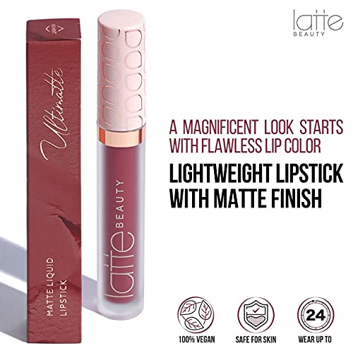 Latte Beauty Ultimatte Lápiz Labial Líquido Mate - 9 Tonalidades - Maquillaje de Labios Resistente al Agua de Larga… - Imagen 3