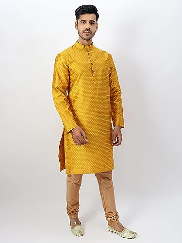 Image of Silk Blend Men's Kurta Pyjama Set /Kurta Pajama for Men
