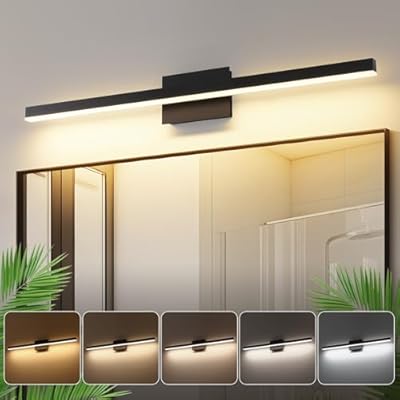 Joossnwell Bathroom Vanity Light Black Dimmable 5CCT Bathroom Lighting FIixtures Over Mirror 39.37 Inch Modern Vanity Light bar Led Bath Light ETL Certificated