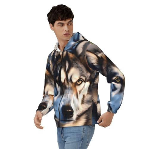 Sweat à capuche husky pour homme veste zippée décontractée