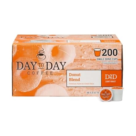 Day To Day 200-Count Donut Blend, Medium Roast Single Serve Coffee Pods for K-Cup Keurig Brewers Cover