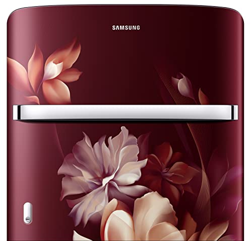 Image of Samsung 198L 5 Star Direct Cool Single Door Digital Inverter Refrigerator Appliance (RR21B2H2WRZ /HL, Midnight Blossom Red, 2022 Model)