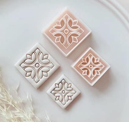 Dhanishtha Flower Tile | Polymer Clay Cutter Cutters | Clay Tools Tool Jewellery Earing Making | Color May Vary | Set of 2 |