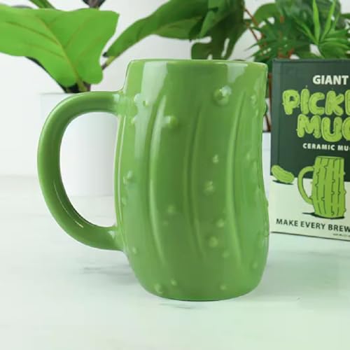 Tazón grande de cerámica en forma de pepinillo verde miniatura 5