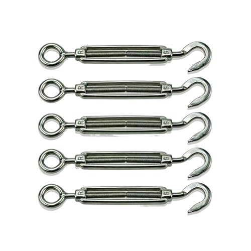 Tornillo tensor de cuerpo abierto acero inoxidable 304 Ojo-Gancho para cables, 1 pieza M4 miniatura 1