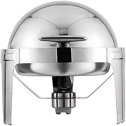Chafing Dish mit Rolldeckel, 6,8 l, komplettes Chafer- und Buffetwärmer-Set aus Edelstahl mit Lebensmittelpfanne, Wasserpfanne und Brennstoffhaltern für Hochzeiten und Partys – Bild 3