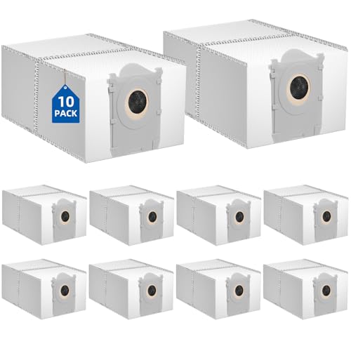 Image of 10 Pack Dust Bags Replacement for ECOVACS DEEBOT X8 PRO OMNI /X9 PRO OMNI /X12 PRO OMNI /T50 Pro OMNI /T80 OMNI /T90 OMNI Vacuum Robot, 4L Activated Carbon Bags Replacement Vacuum Station Accessories