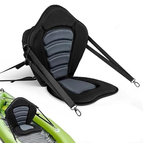 FDHTHJFYJ Kayak Seat with Backrest for Sun Dolphin Boss 12 SS 2016-2023, Padded Canoe Seat Cushion with Adjustable Straps, Non-Slip Water Resistant Kayak Backrest Seat