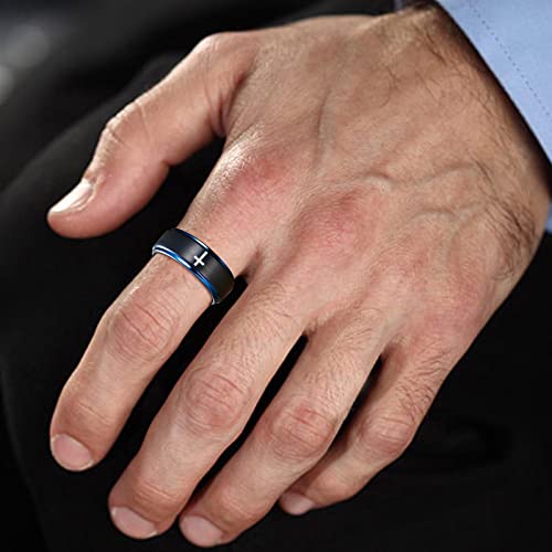 Men's Tungsten Carbide Cross Symbol Ring Wedding Engagement Promise Universary Ring For Men,Men's Jewelry Gift #TOP4